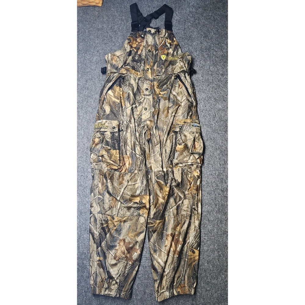ScentBlocker Realtree Camo Blaze Orange Rainproof ProHunter Bibs Overalls XL